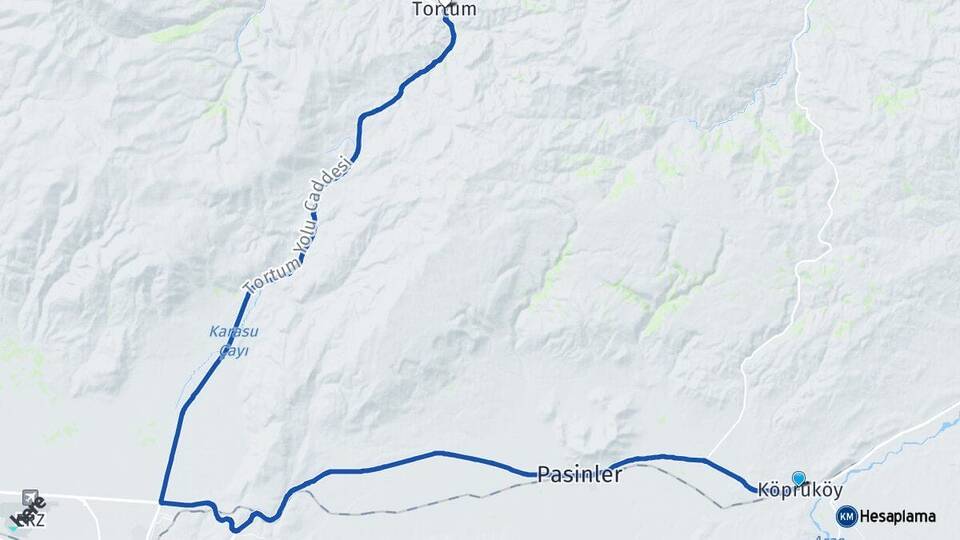 Erzurum Köprüköy Tortum Arası Kaç Km - Yol Haritası