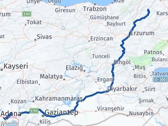 Erzurum Olur Osmaniye Arası Kaç Km - Yol Haritası