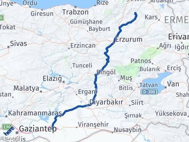 Erzurum Olur Şanlıurfa Arası Kaç Km - Yol Haritası
