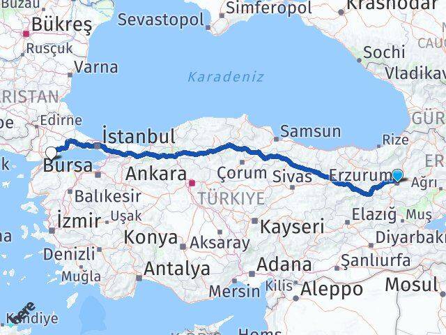 Erzurum Şarköy Tekirdağ Arası Kaç Km - Yol Haritası