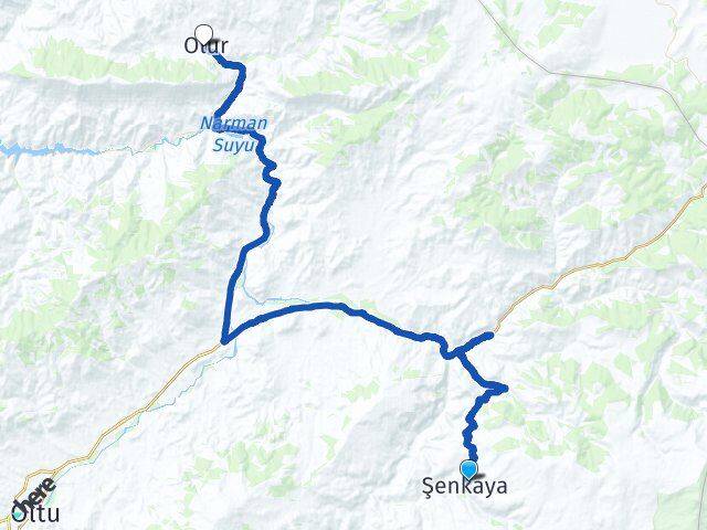 Erzurum Şenkaya Olur Arası Kaç Km - Yol Haritası