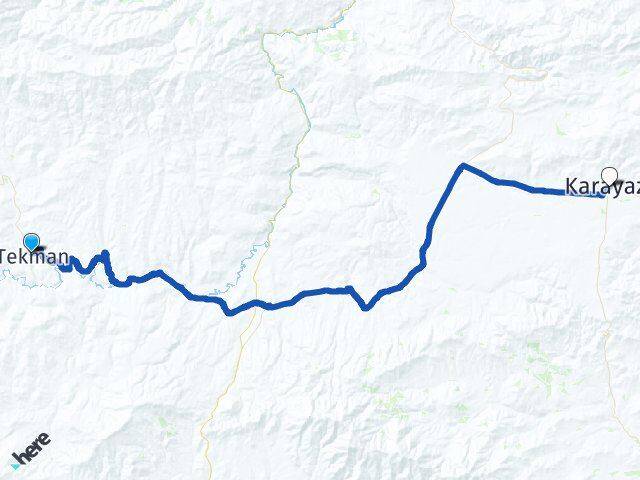 Erzurum Tekman Karayazı Arası Kaç Km - Yol Haritası