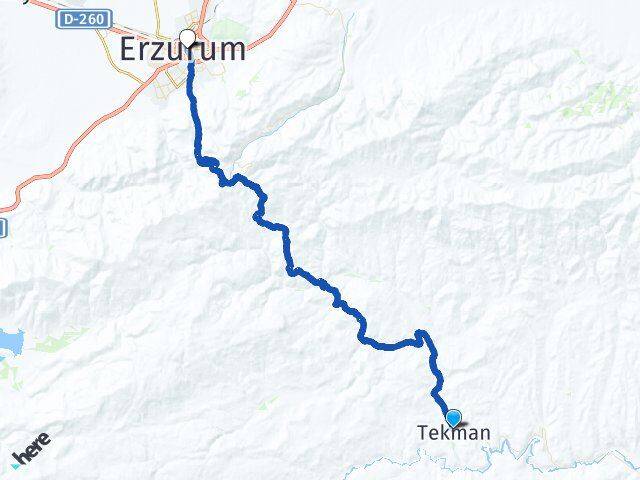 Erzurum Tekman Yakutiye Arası Kaç Km - Yol Haritası