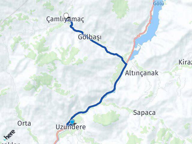 Erzurum Uzundere Çamlıyamaç Uzundere Arası Kaç Km - Yol Haritası