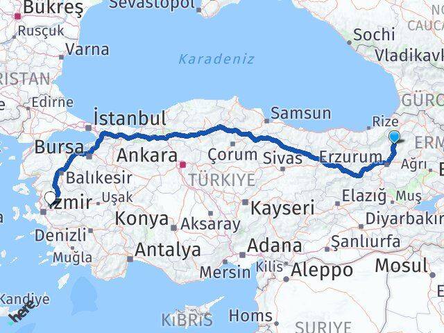 Erzurum Uzundere Manisa Arası Kaç Km - Yol Haritası