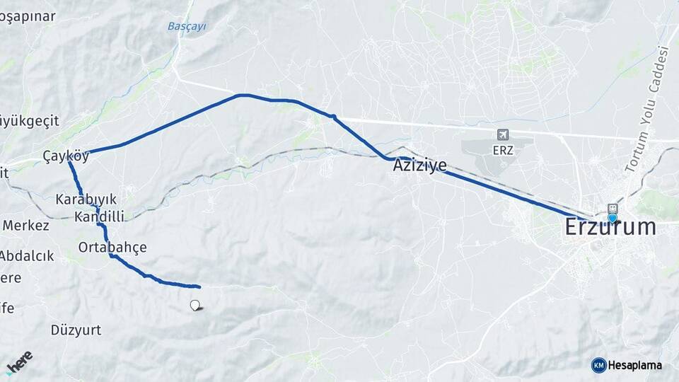 Erzurum Yakutiye Palandöken Arası Kaç Km - Yol Haritası