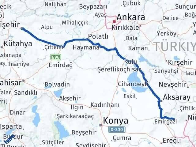 Eskişehir Altunhisar Niğde Arası Kaç Km - Yol Haritası