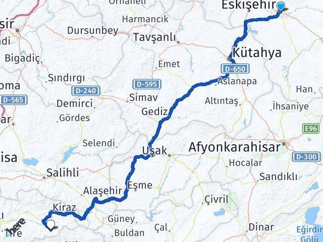 Eskişehir Beydağ İzmir Arası Kaç Km - Yol Haritası