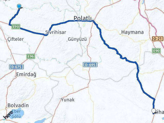 Eskişehir Beylikova Cihanbeyli Konya Arası Kaç Km - Yol Haritası