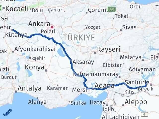 Eskişehir Bozova Şanlıurfa Arası Kaç Km - Yol Haritası