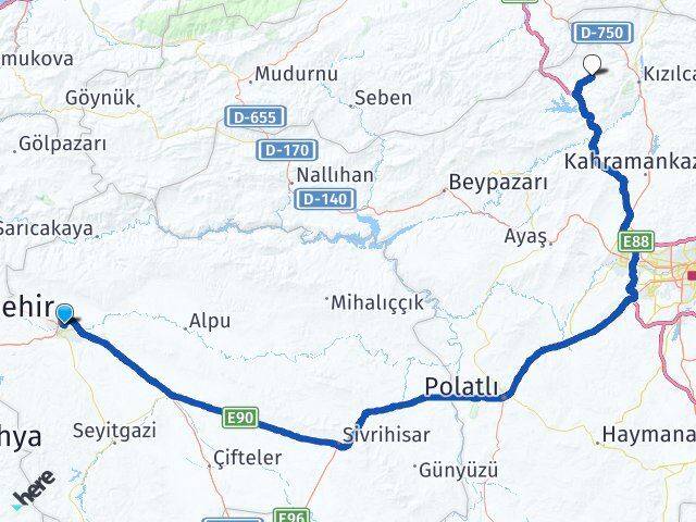 Eskişehir Çamlıdere Ankara Arası Kaç Km - Yol Haritası