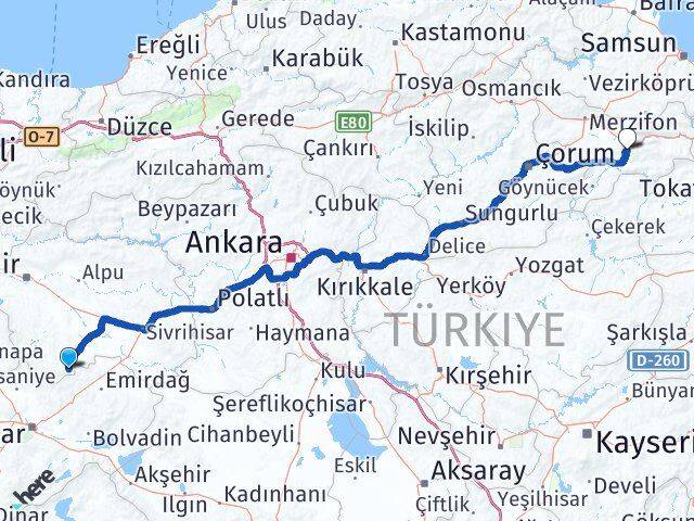 Eskişehir Han Amasya Arası Kaç Km - Yol Haritası