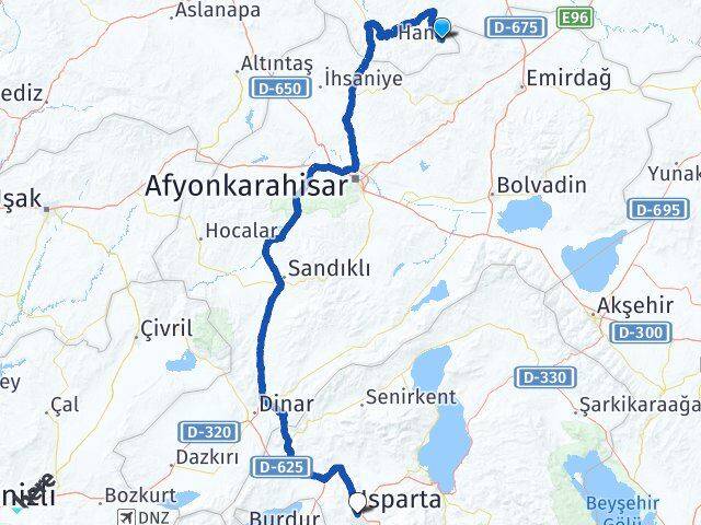 Eskişehir Han Isparta Arası Kaç Km - Yol Haritası