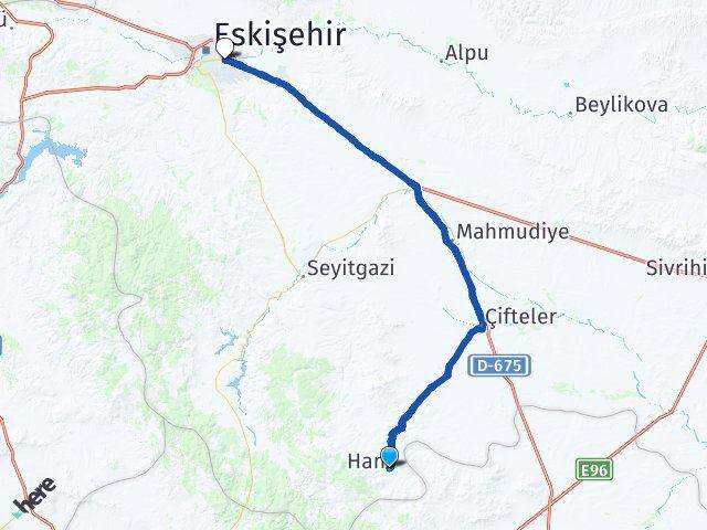 Eskişehir Han Odunpazarı Arası Kaç Km - Yol Haritası