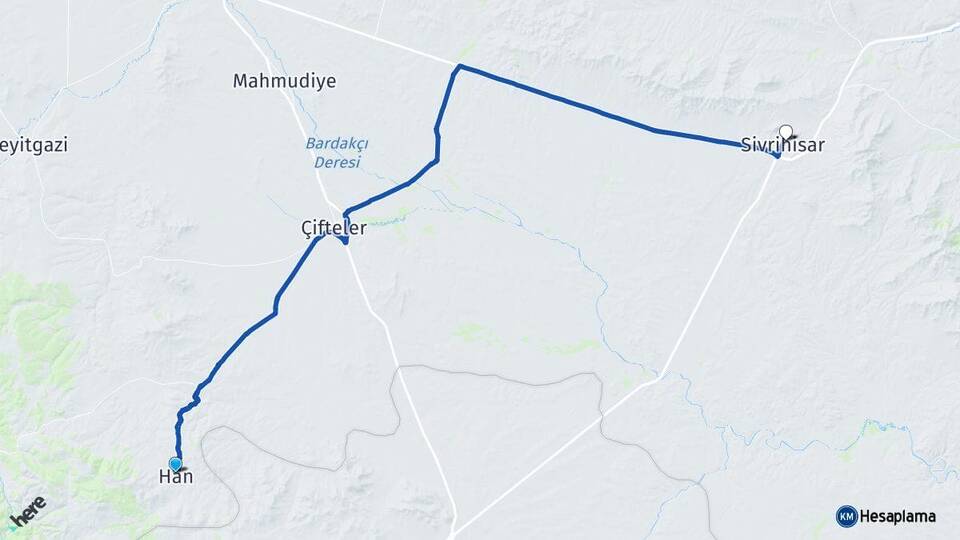 Eskişehir Han Sivrihisar Arası Kaç Km - Yol Haritası