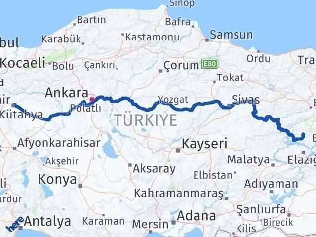 Eskişehir Hozat Tunceli Arası Kaç Km - Yol Haritası