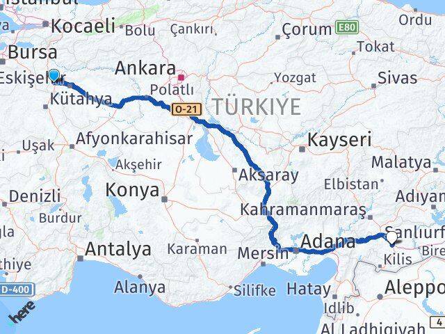 Eskişehir İnönü Gaziantep Arası Kaç Km - Yol Haritası