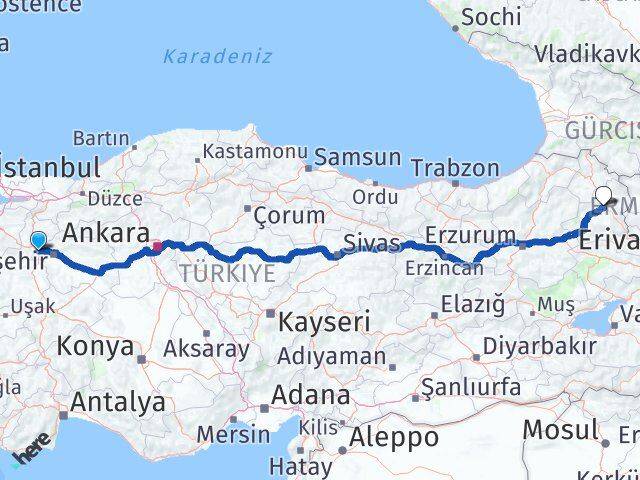 Eskişehir İnönü Kars Arası Kaç Km - Yol Haritası