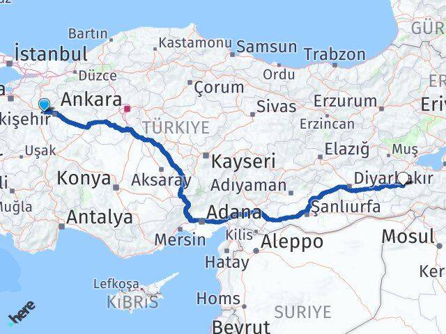 Eskişehir İnönü Siirt Arası Kaç Km - Yol Haritası