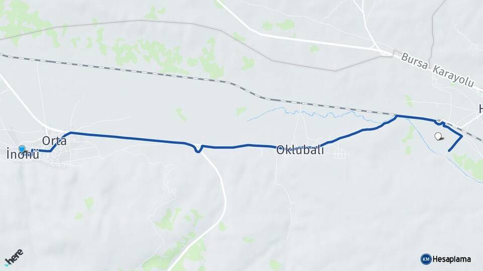 Eskişehir İnönü Tepebaşı Arası Kaç Km - Yol Haritası