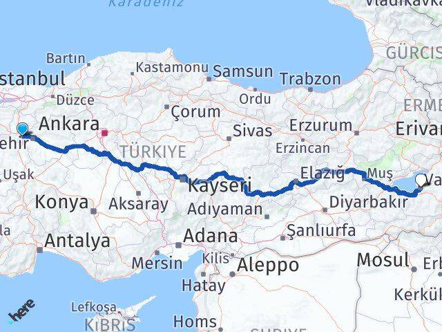 Eskişehir İnönü Van Arası Kaç Km - Yol Haritası