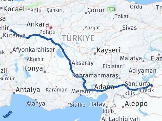 Eskişehir Karaköprü Şanlıurfa Arası Kaç Km - Yol Haritası