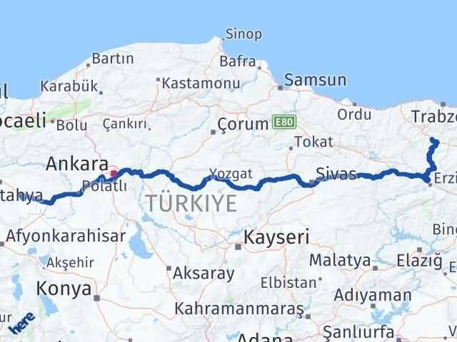 Eskişehir Mahmudiye Gümüşhane Arası Kaç Km - Yol Haritası
