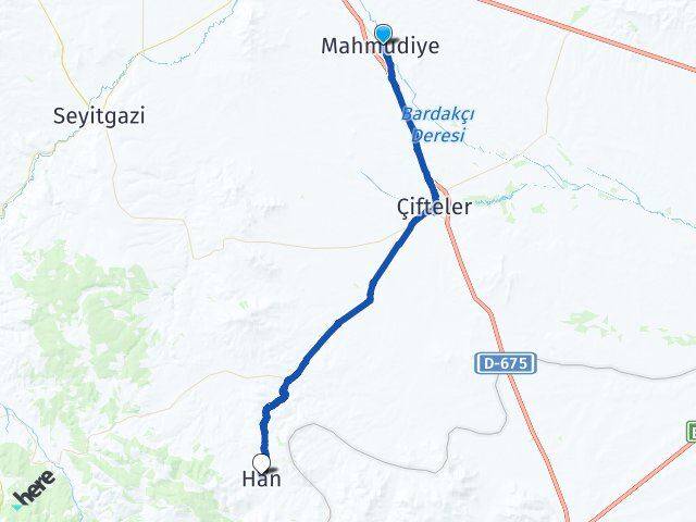Eskişehir Mahmudiye Han Arası Kaç Km - Yol Haritası