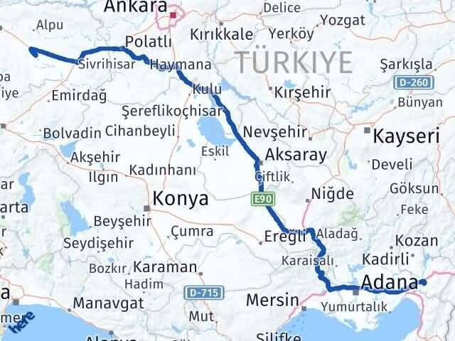 Eskişehir Mahmudiye Osmaniye Arası Kaç Km - Yol Haritası