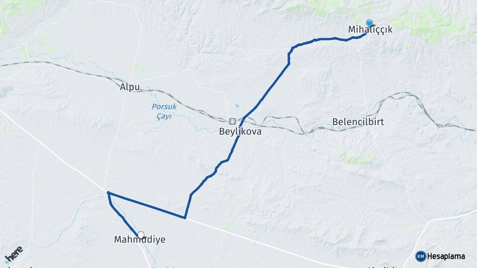 Eskişehir Mihalıççık Mahmudiye Arası Kaç Km - Yol Haritası