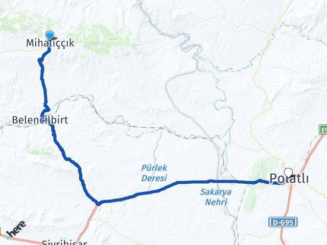 Eskişehir Mihalıççık Polatlı Ankara Arası Kaç Km - Yol Haritası