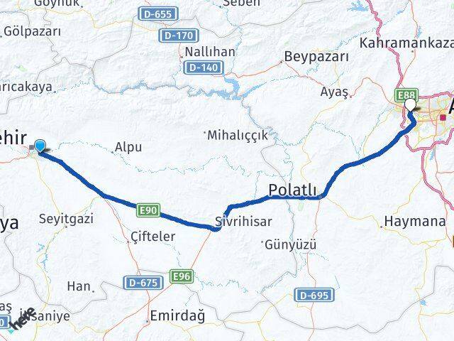 Eskişehir Odunpazarı Etimesgut Ankara Arası Kaç Km - Yol Haritası