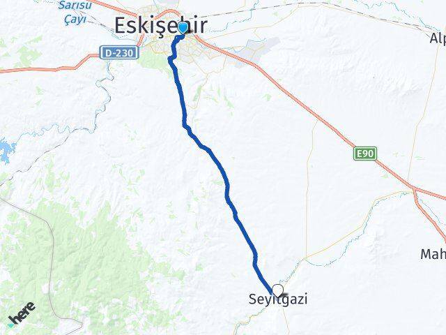 Eskişehir Odunpazarı Seyitgazi Arası Kaç Km - Yol Haritası