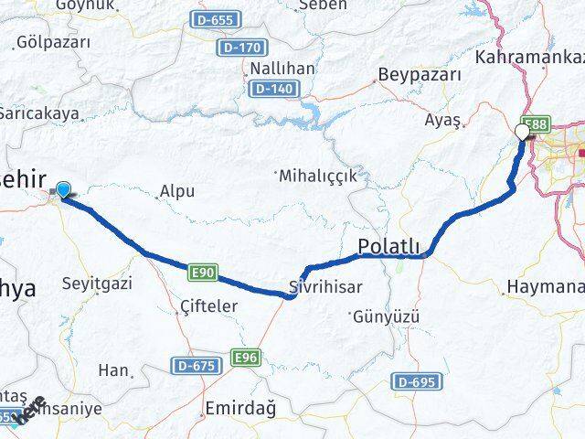 Eskişehir Odunpazarı Sincan Ankara Arası Kaç Km - Yol Haritası