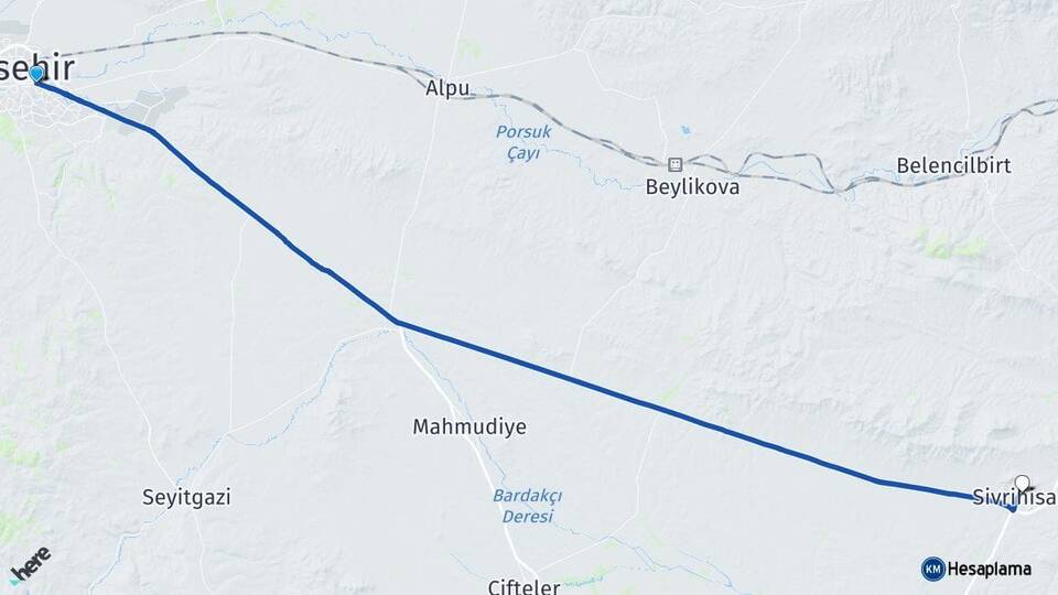 Eskişehir Odunpazarı Sivrihisar Arası Kaç Km - Yol Haritası