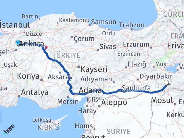 Eskişehir Sarıcakaya Şırnak Arası Kaç Km - Yol Haritası