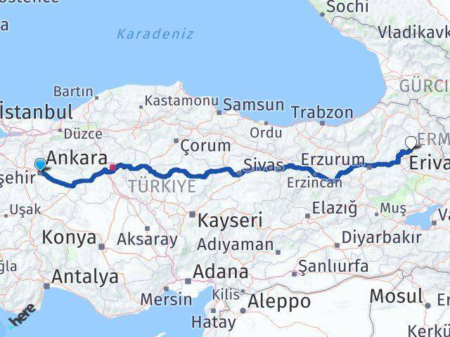 Eskişehir Sarıkamış Kars Arası Kaç Km - Yol Haritası