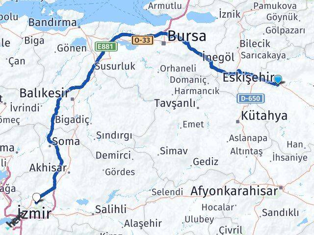 Eskişehir Şehzadeler Manisa Arası Kaç Km - Yol Haritası