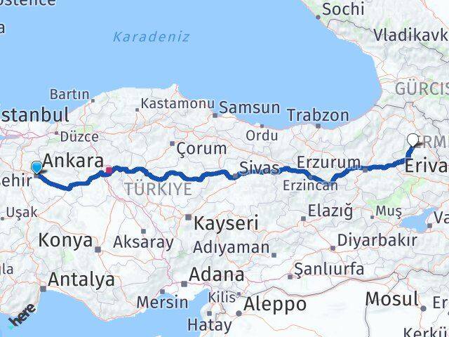 Eskişehir Selim Kars Arası Kaç Km - Yol Haritası