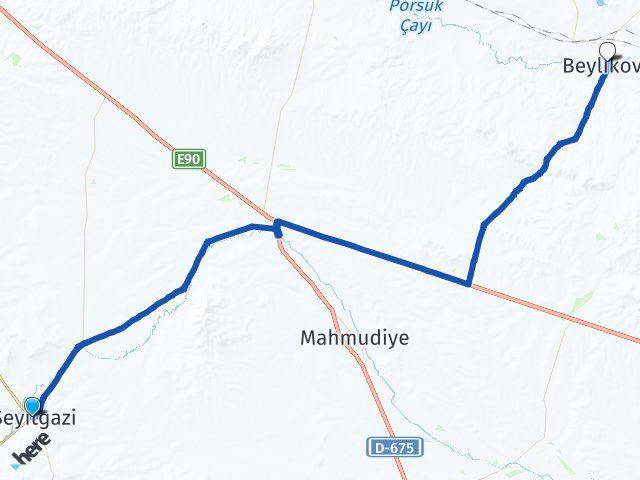 Eskişehir Seyitgazi Beylikova Arası Kaç Km - Yol Haritası