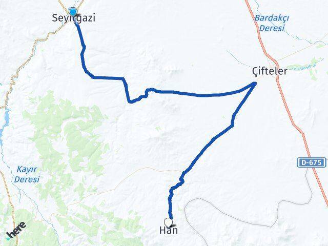 Eskişehir Seyitgazi Han Arası Kaç Km - Yol Haritası