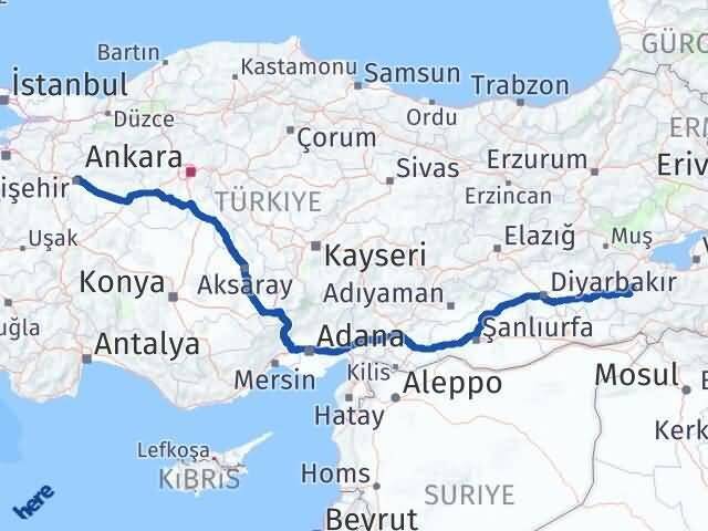 Eskişehir Şirvan Siirt Arası Kaç Km - Yol Haritası