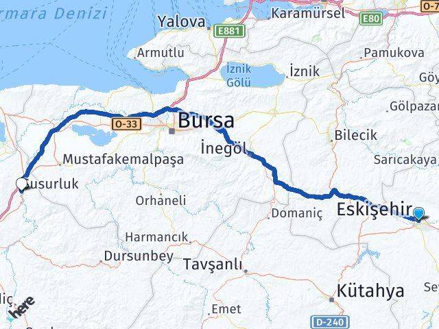 Eskişehir Susurluk Balıkesir Arası Kaç Km - Yol Haritası