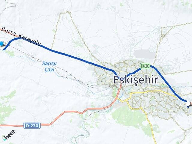 Eskişehir Tepebaşı 71 Evler Odunpazarı Arası Kaç Km - Yol Haritası