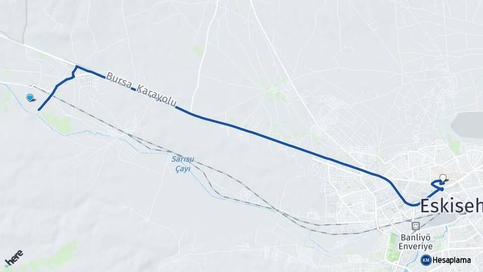 Eskişehir Tepebaşı Anadolu Üniversitesi Arası Kaç Km - Yol Haritası