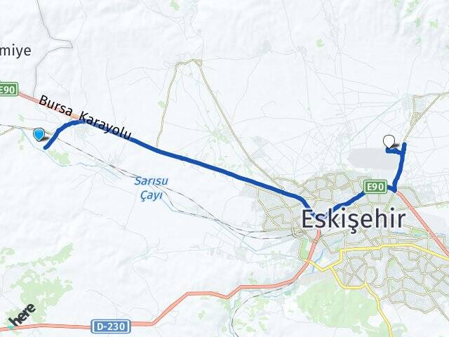 Eskişehir Tepebaşı Eskişehir Teknik Üniversitesi Arası Kaç Km - Yol Haritası