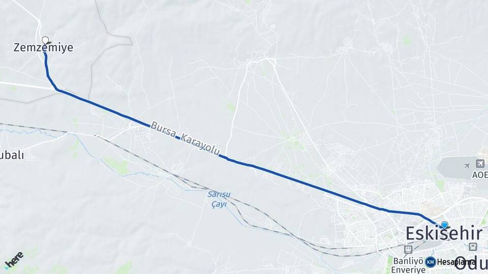 Eskişehir Zemzemiye Söğüt Bilecik Arası Kaç Km - Yol Haritası