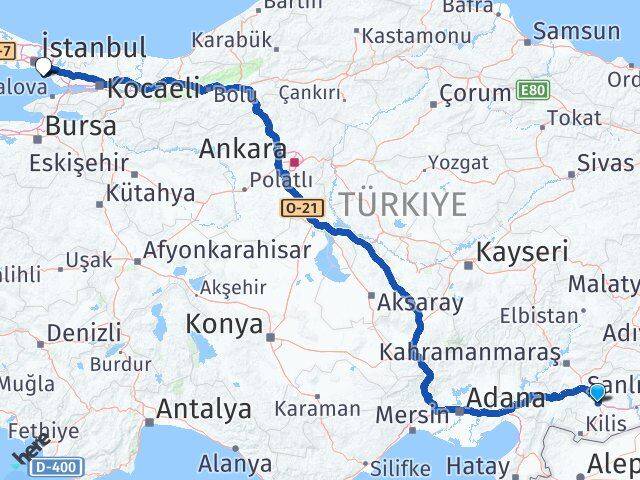 Gaziantep Adalar İstanbul Arası Kaç Km - Yol Haritası