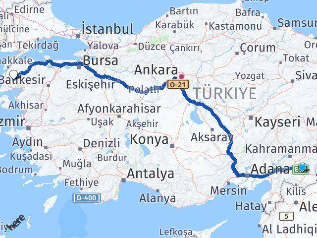 Gaziantep Bayramiç Çanakkale Arası Kaç Km - Yol Haritası