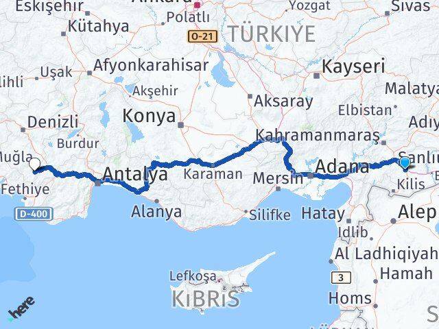 Gaziantep Çameli Denizli Arası Kaç Km - Yol Haritası